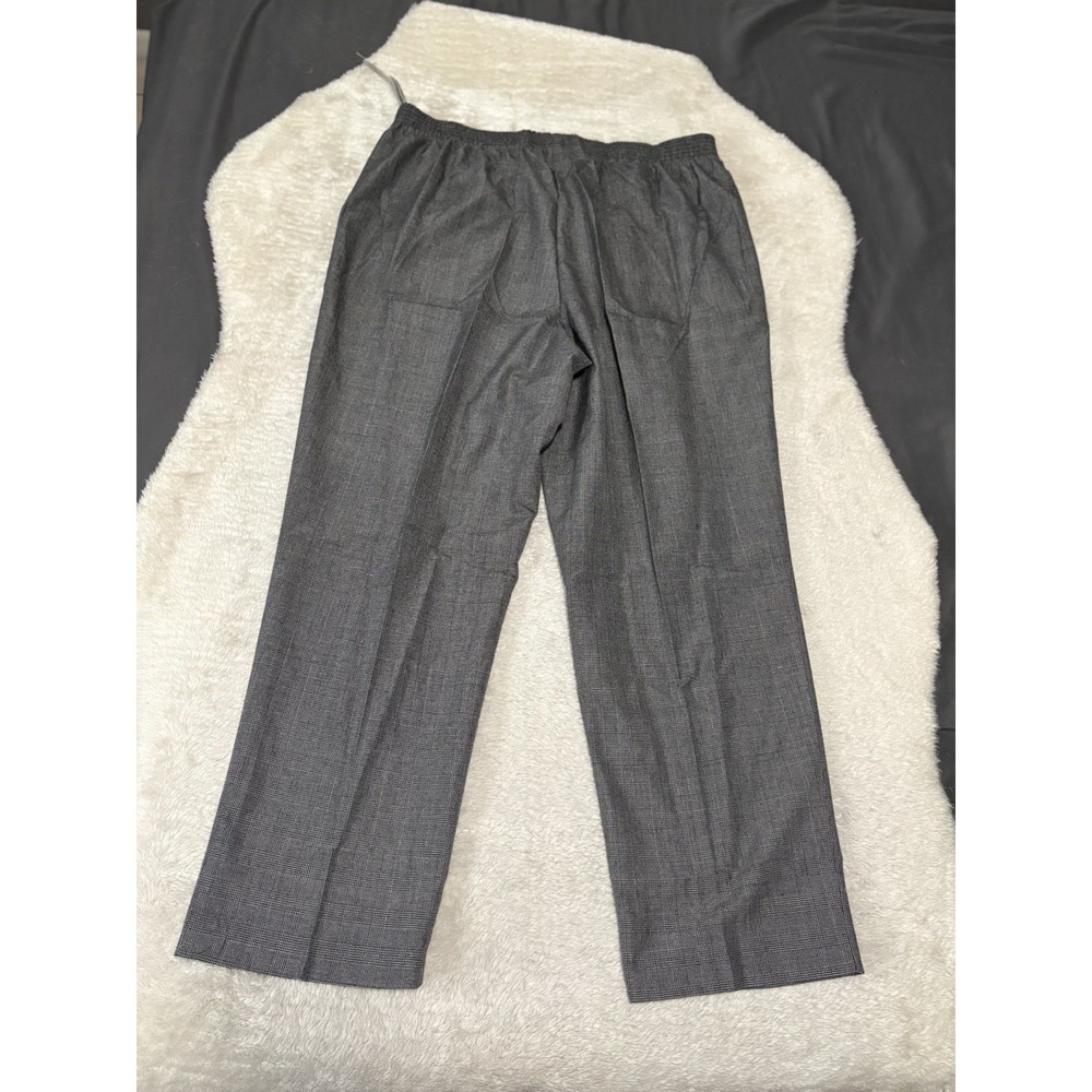 New Briggs New York Womens Gray Plaid Pull On Dress Pants Plus Size 18 - Picture 2 of 7